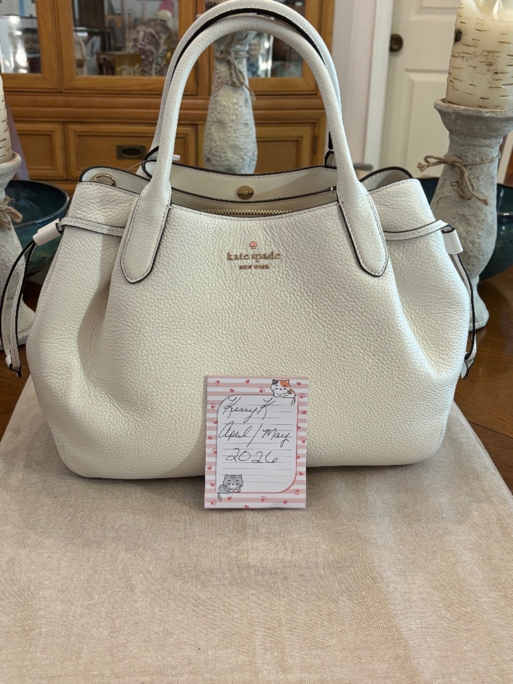 Kate Spade Large Dumpling Satchel Handbag in Meringue.